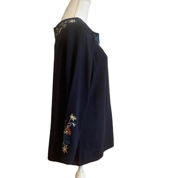 Christopher & Banks Navy Blue Embroidered Sweater - Picture 4 of 10